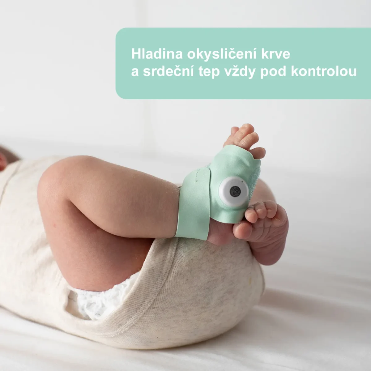 Owlet Smart Sock Plus - Chytrá ponožka 0-5 let (Světle zelená) - Image 2