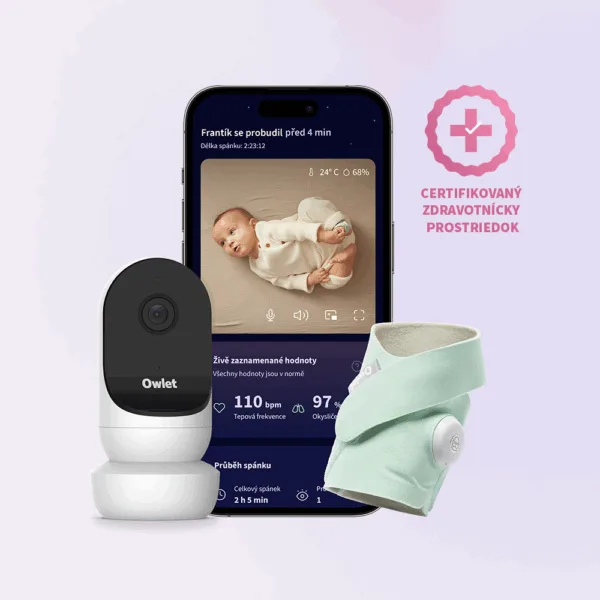 Owlet Dream Duo - Inteligentná ponožka so zdravotníckou certifikáciou Owlet Dream Sock<sup>TM</sup> (Svetlo zelená) & kamera Owlet Cam<sup>TM</sup> 2 (Biela)